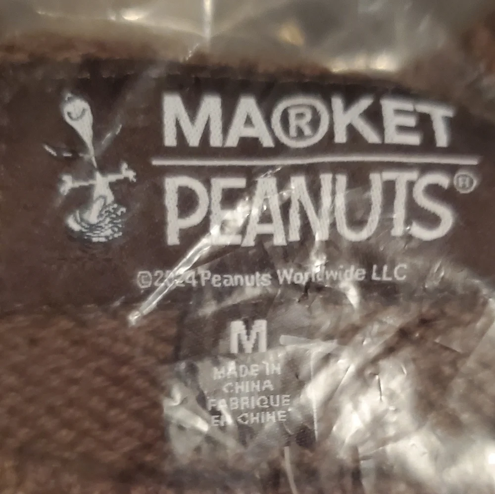 Peanuts x Market Spike Knit Brown Snoopy Collaboration Sweater NWT, US Men's MED - Picture 5 of 8